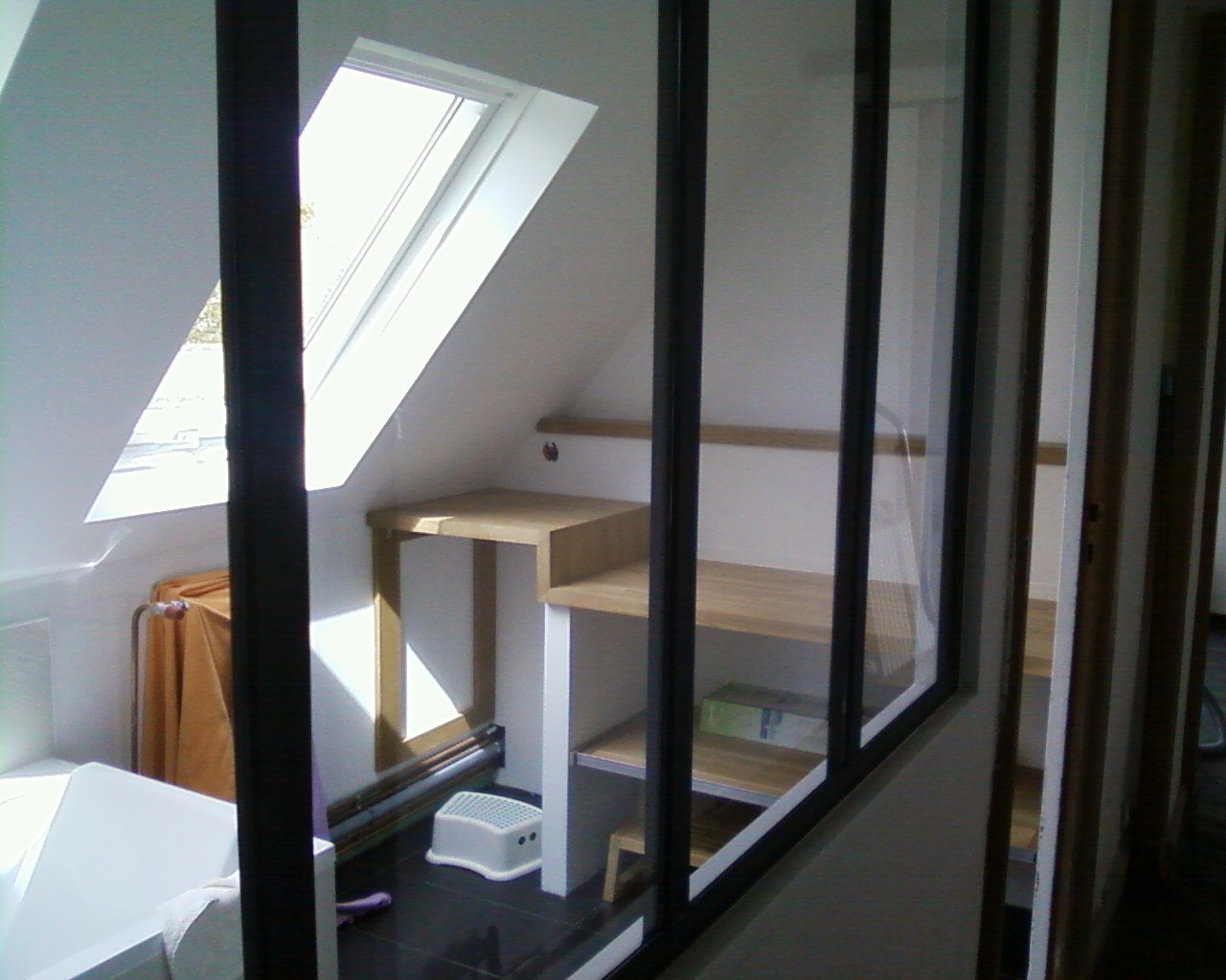 Salle de bain chêne massif